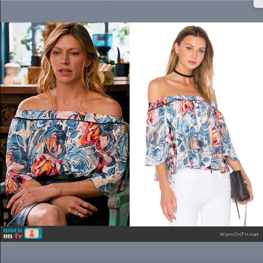 NEW $325 Elizabeth & James Vanessa Off Shoulder Floral Top [‎ SZ Small ] #3222